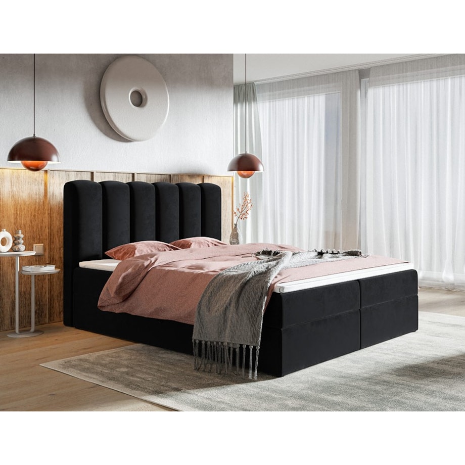 Łóżko kontynentalne FOX 10 160x200- czarne