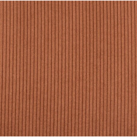 Krzesło sztruksowe na chromowanej podstawie terracotta