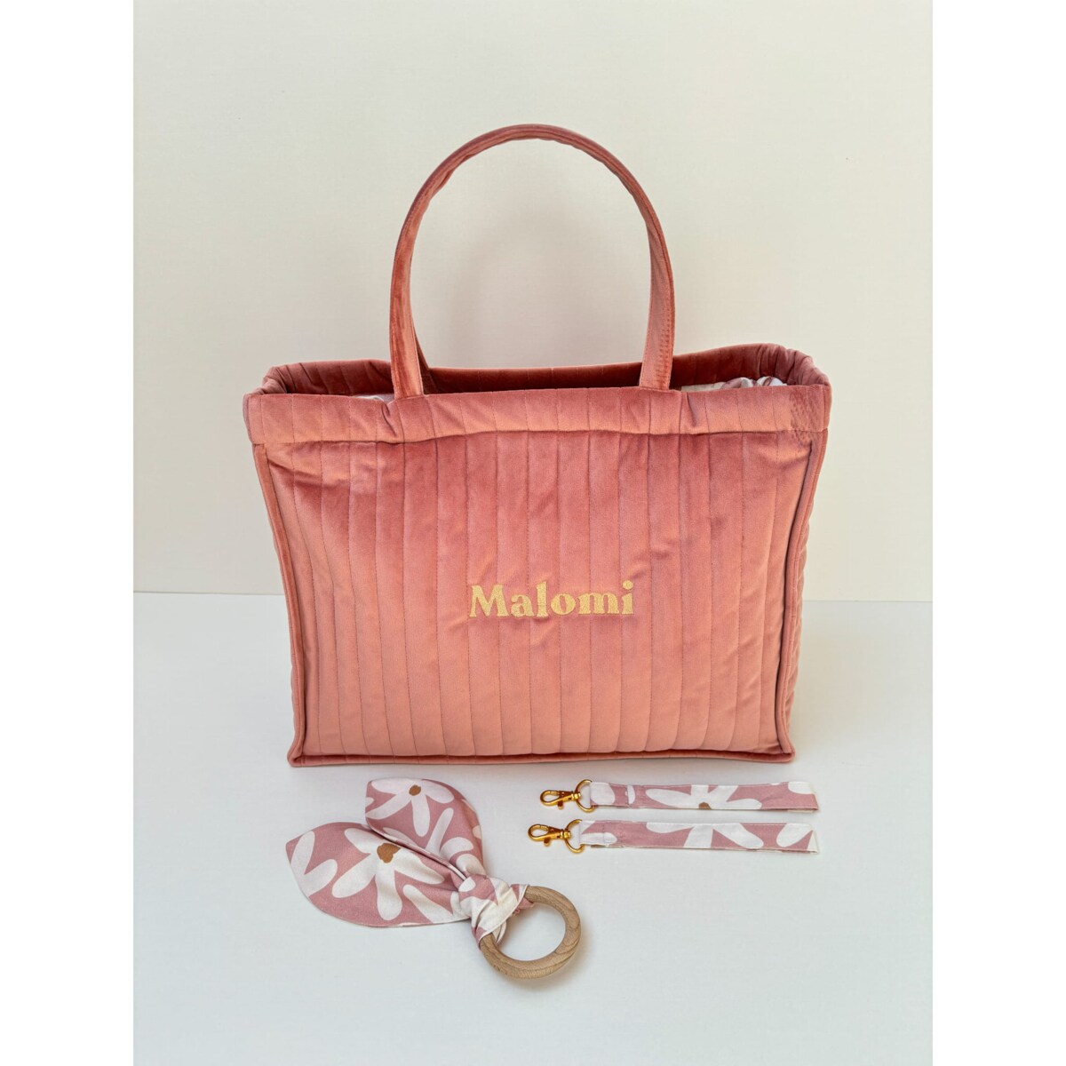 Pikowana torba do wózka Blush Rose