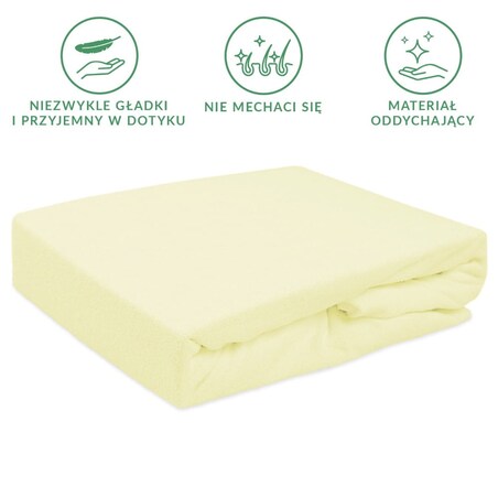 Prześcieradło frotte z gumką 200x220 kolor krem