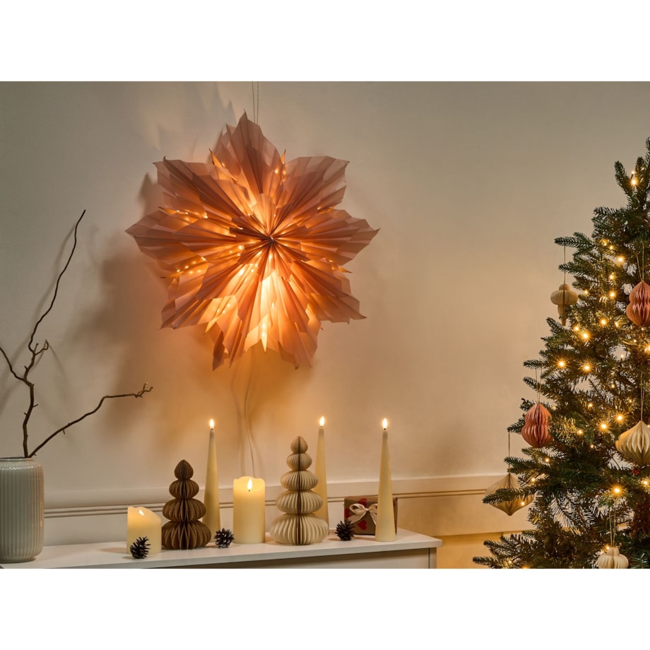 Dekoracja świąteczna OSTERAN Gwiazda 59 cm Różowy