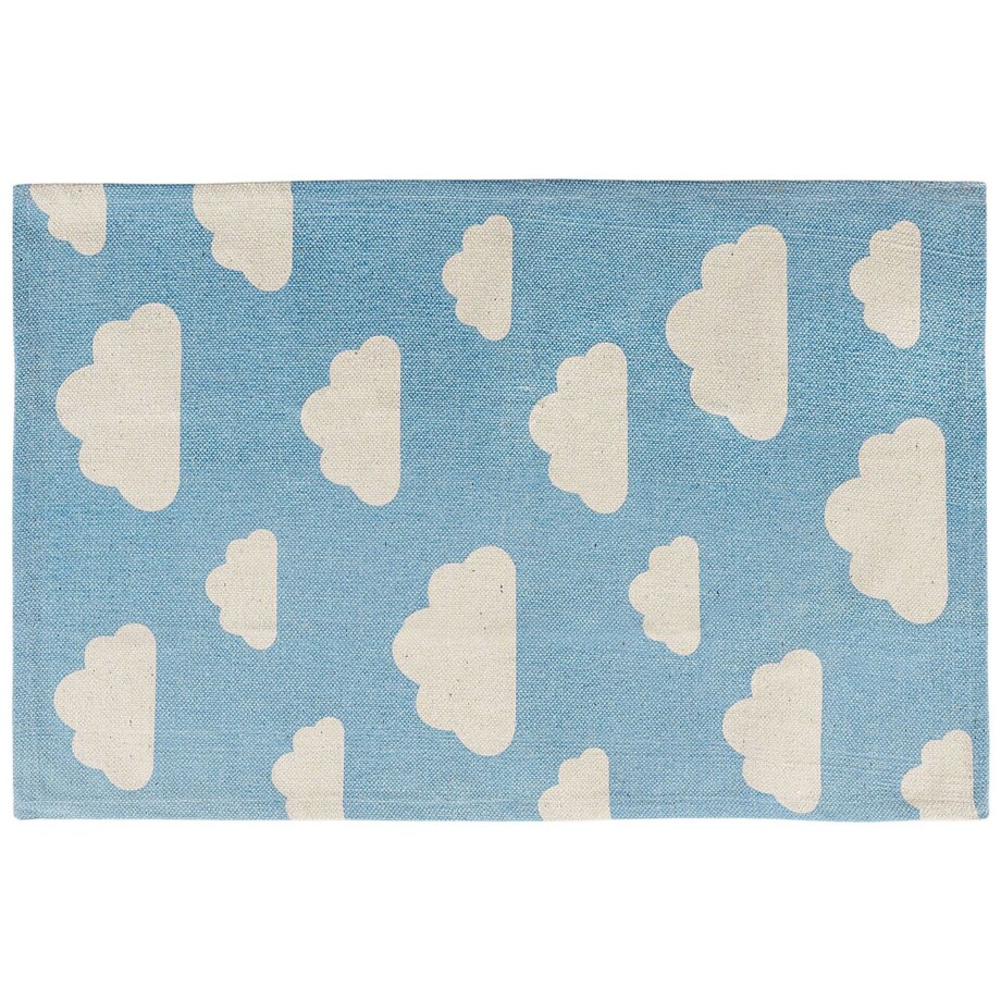Dywan dziecięcy bawełniany motyw chmur 60 x 90 cm niebieski GWALIJAR