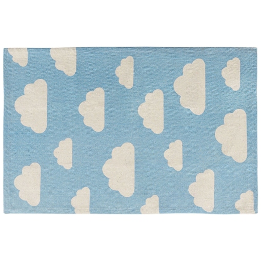 Dywan dziecięcy bawełniany motyw chmur 60 x 90 cm niebieski GWALIJAR