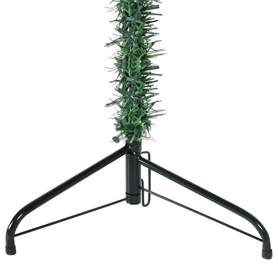 vidaXL Smukła choinka połówka ze stojakiem, sztuczna, zielona, 180 cm