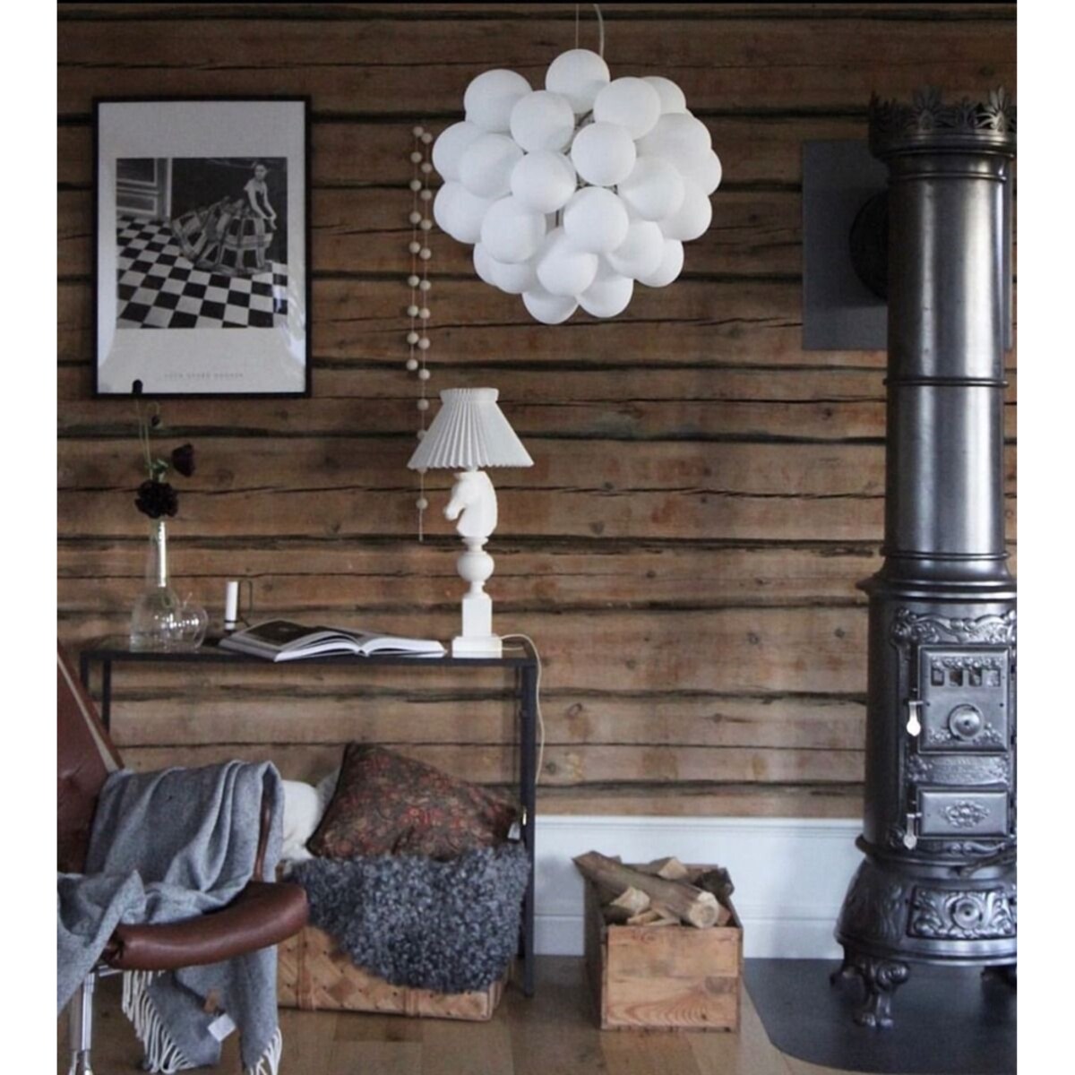 Wisząca lampa szklana Gross kule balls biała nad stół