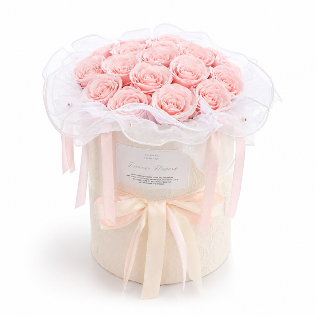 Flower box, bukiet zapachowych kwiatów mydlanych w pudełku, LED 18szt. BUK32