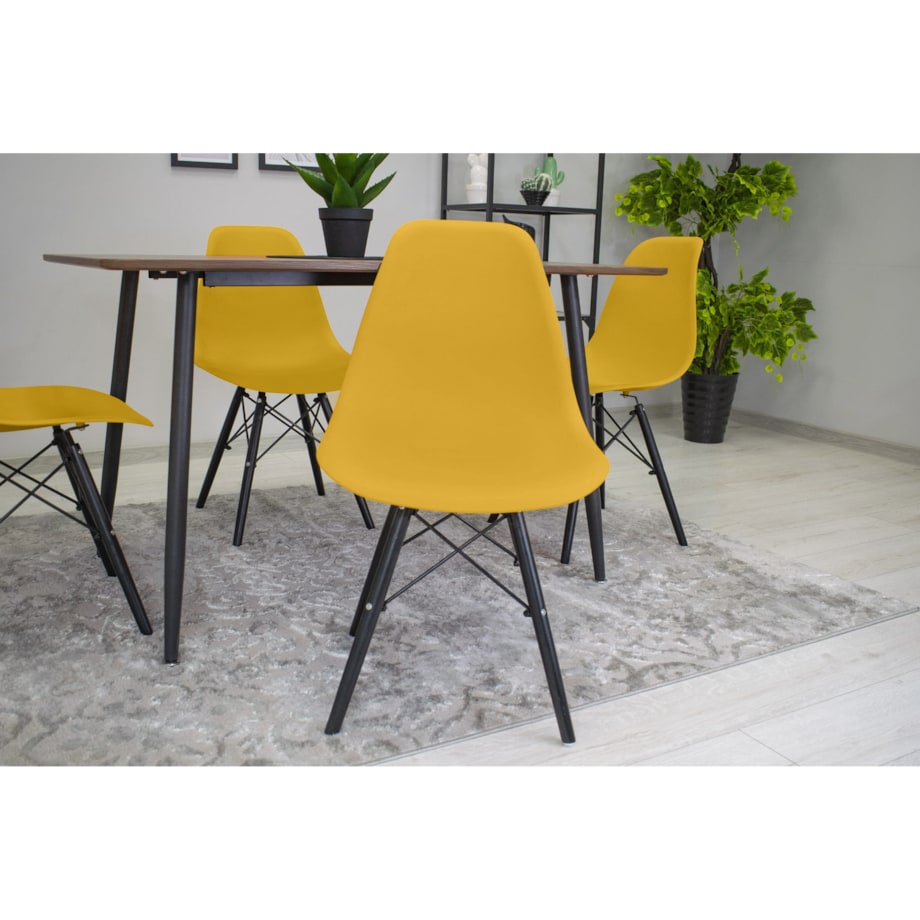 Krzesło Do Jadalni Kuchni Salonu Osaka Musztarda / Nogi Czarne X 3