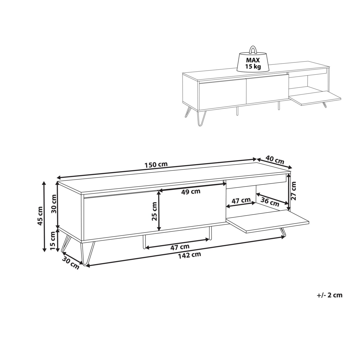 Szafka RTV CARDIGAN Jasnobrązowy