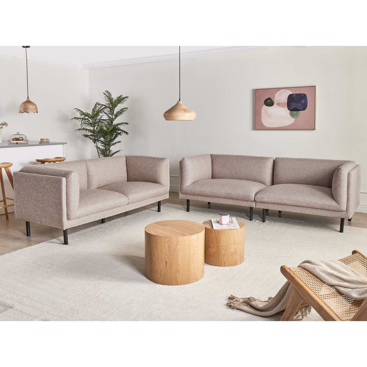 Sofa VORGOD Jasnobrązowy dla 3 osób