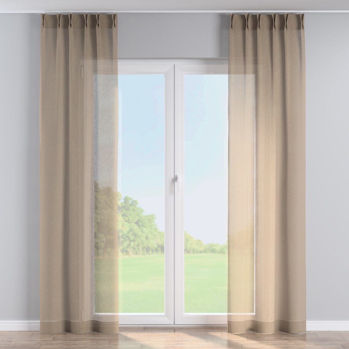 Zasłona na haczykach flex podwójnych 130x245 beżowy