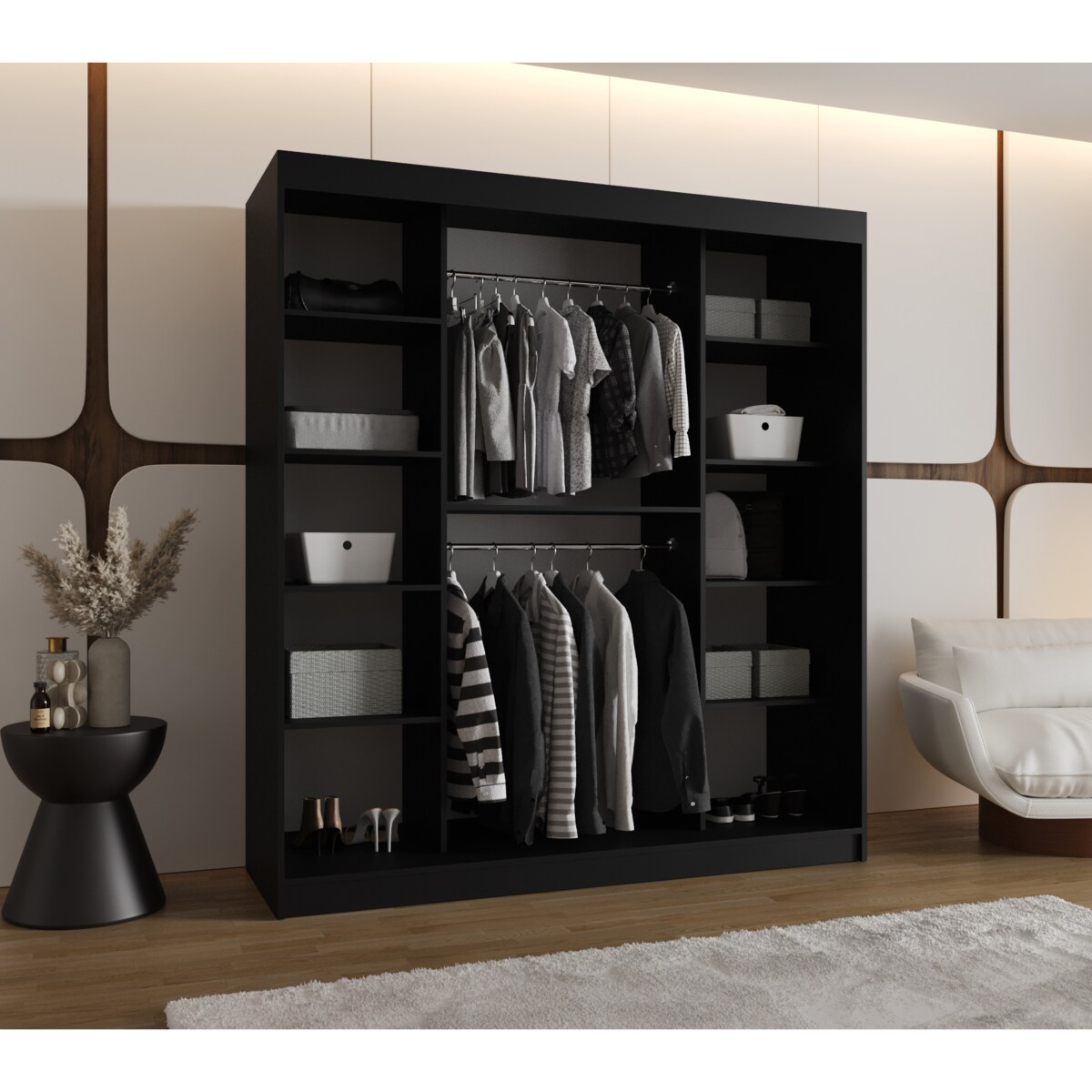 Szafa przesuwna SPOTI 180 czarny