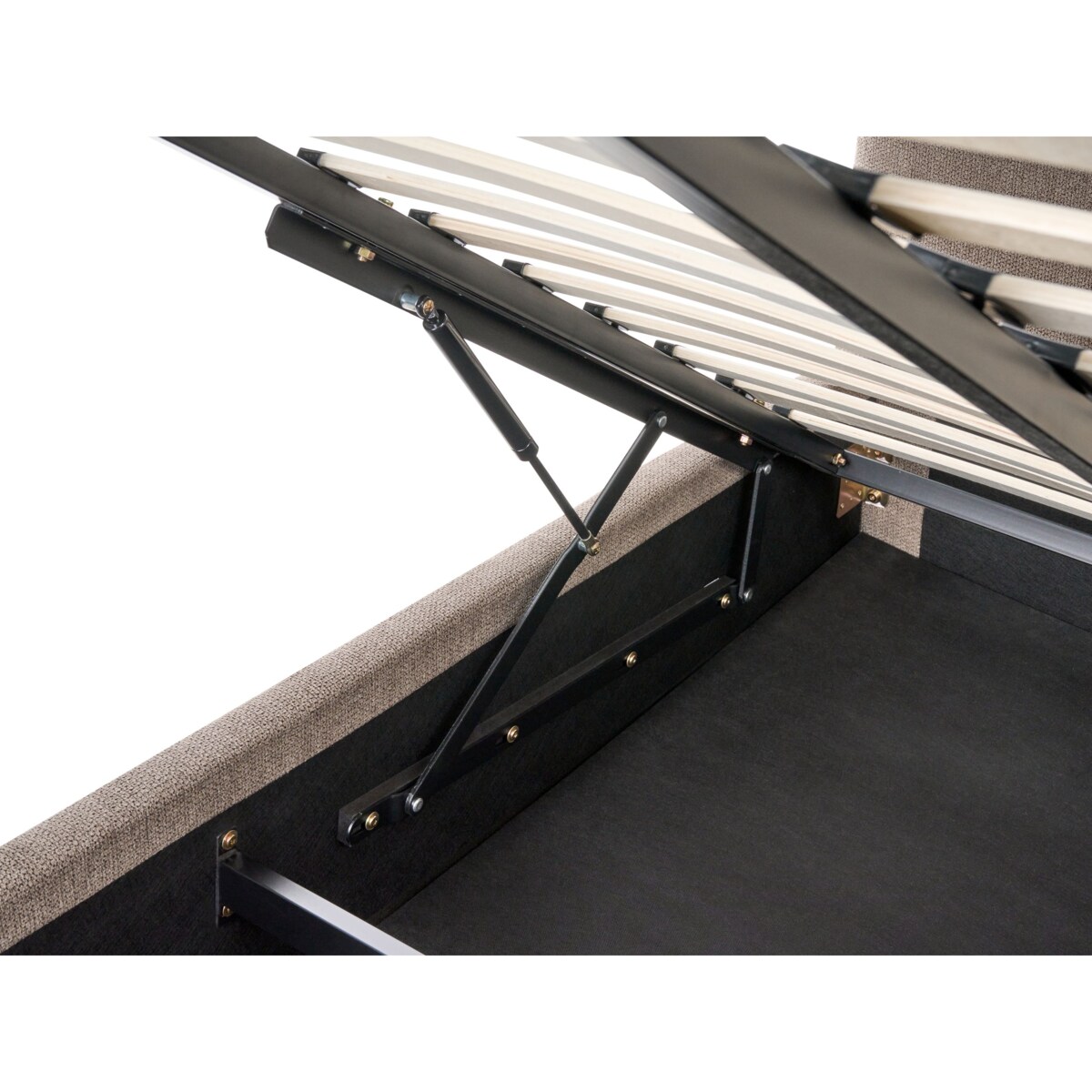 Łóżko z pojemnikiem TARASCON 140 x 200 cm Beżowoszary