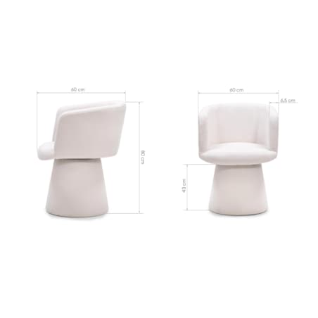 Krzesło obrotowe jasnobeżowe bouclé Nalf