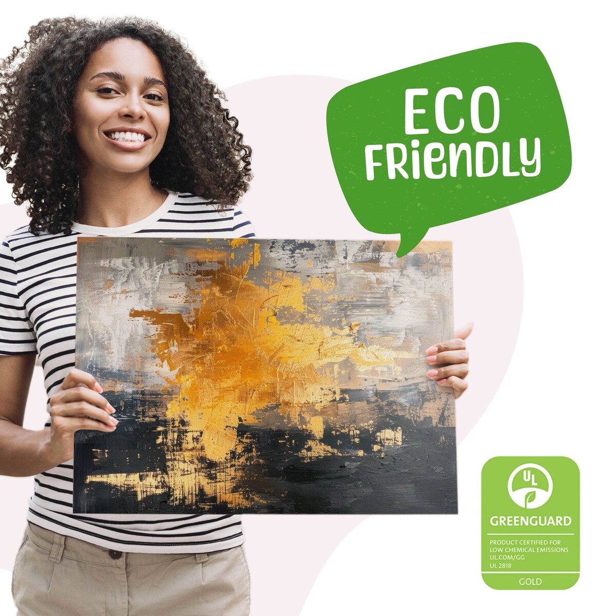 Obraz Ścienny Do Salonu Biura Złoty Wzór Abstrakcja Styl Glamour 120x80cm