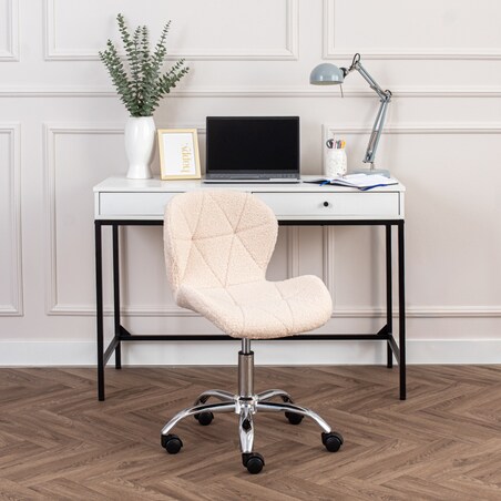 Fotel do biura obrotowy nowoczesny beżowy