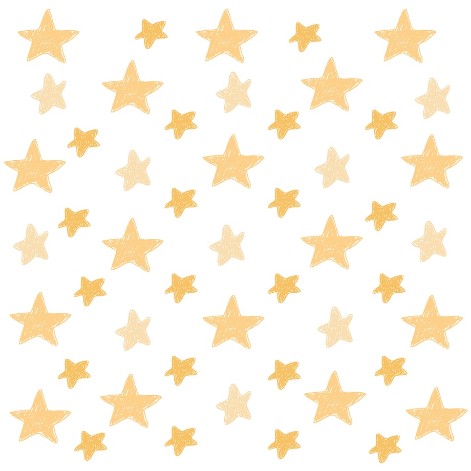 Naklejki Na Ścianę GWIAZDY Żółte Gwiazdeczki Komiks Dla Dzieci ZESTAW 120x60cm