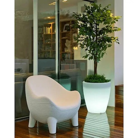 Donica podświetlana Violeta LUMVL040SSNW King Home IP65 do ogrodu biała