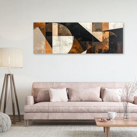 Obraz do salonu sypialni biura loftu, Geometryczna abstrakcja tekstura brązowy