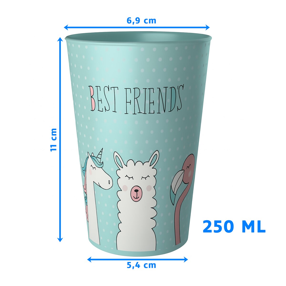 Kubek Dla Dziecka Dziecięcy 250 Ml Plastikowy Friends Niebieski