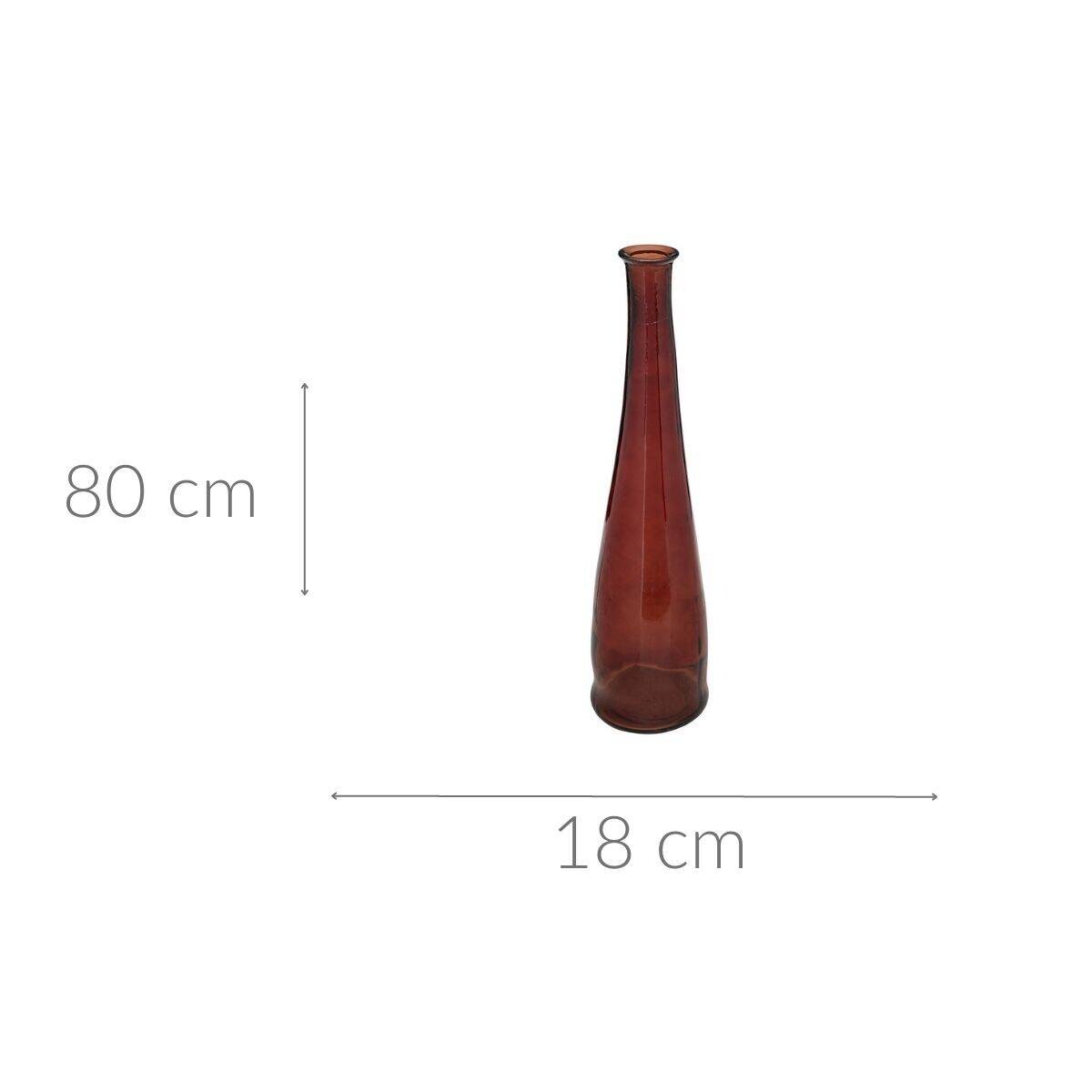 Smukły wazon ze szkła z recyklingu ULY, 80 cm