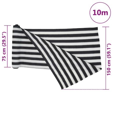 vidaXL Siatka cieniująca, antracytowo-biała, 1,5x10 m, HDPE, 150 g/m²