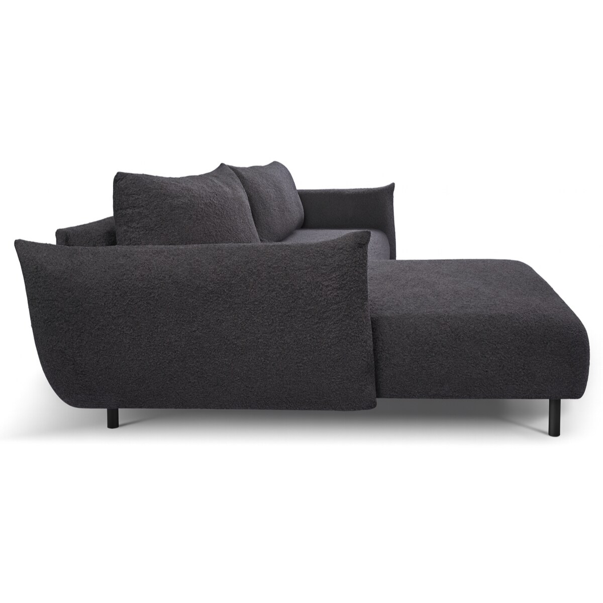 Narożnik DELI z funkcją spania na nóżkach, lewostronny, grafitowy