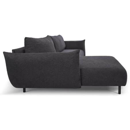 Narożnik DELI z funkcją spania na nóżkach, lewostronny, grafitowy