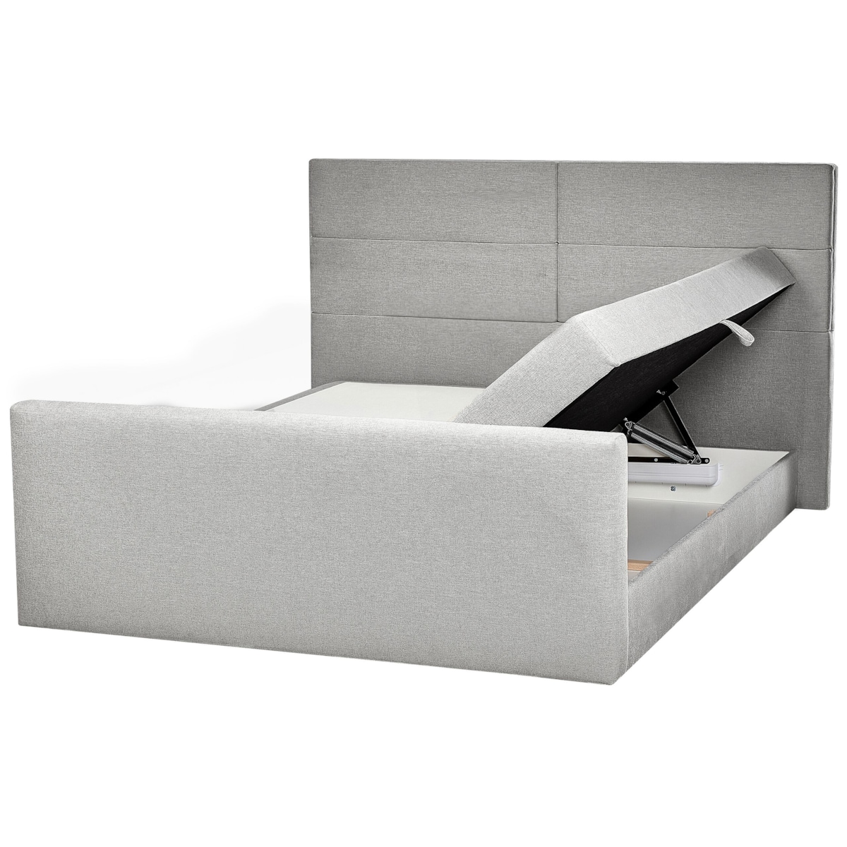 Łóżko kontynentalne z pojemnikami 180 x 200 cm jasnoszare ARISTOCRAT