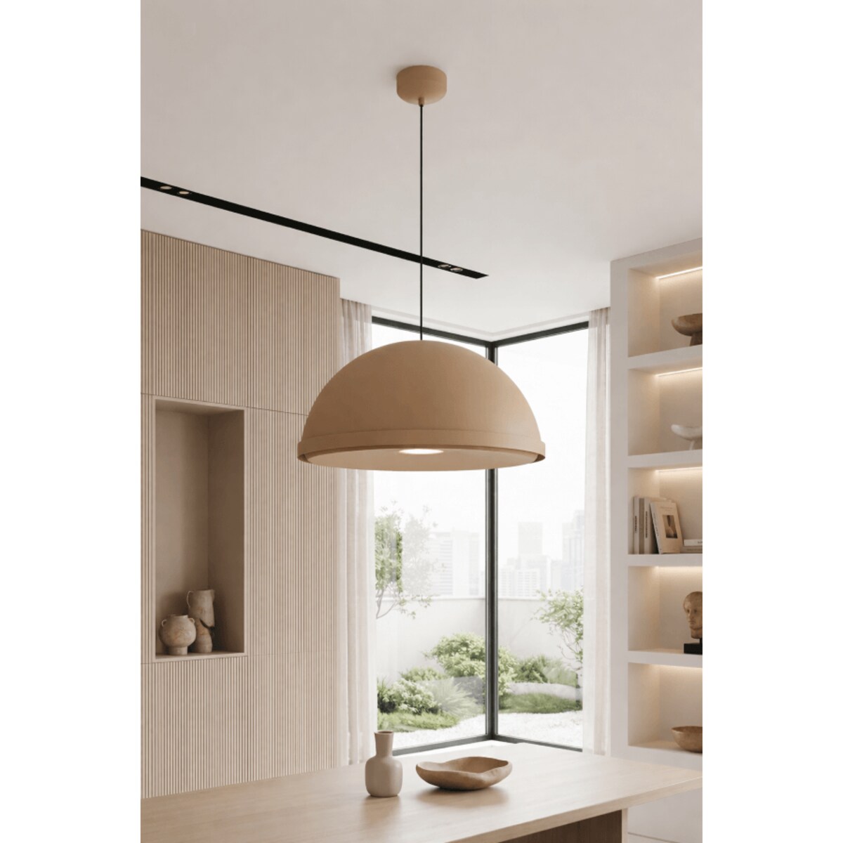 Lampa wisząca aluminiowa Zorania brązowa Monnarita