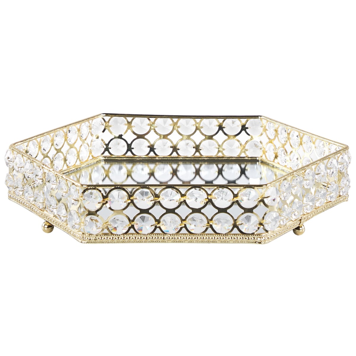 Taca dekoracyjna VATAN Lustrzany Szkło Złoty