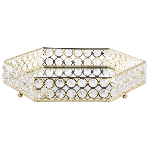 Taca dekoracyjna VATAN Lustrzany Szkło Złoty