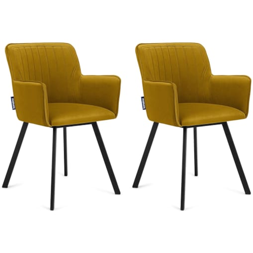 KONSIMO PYRUS welurowe krzesła 2 sztuki  żółte