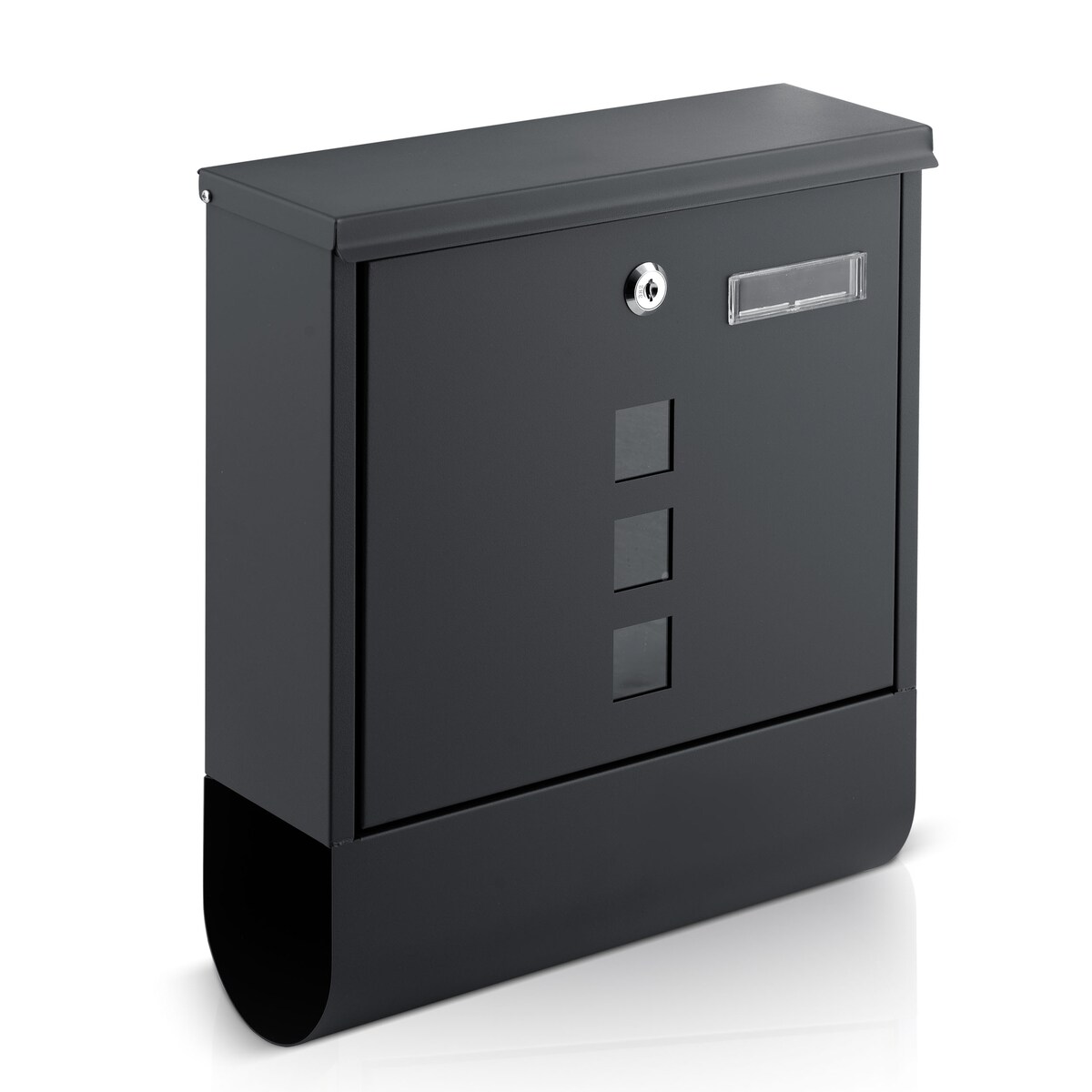 Skrzynka na listy z gazetnikiem Humberg pocztowa na bramę ogrodzenie czarna stalowa