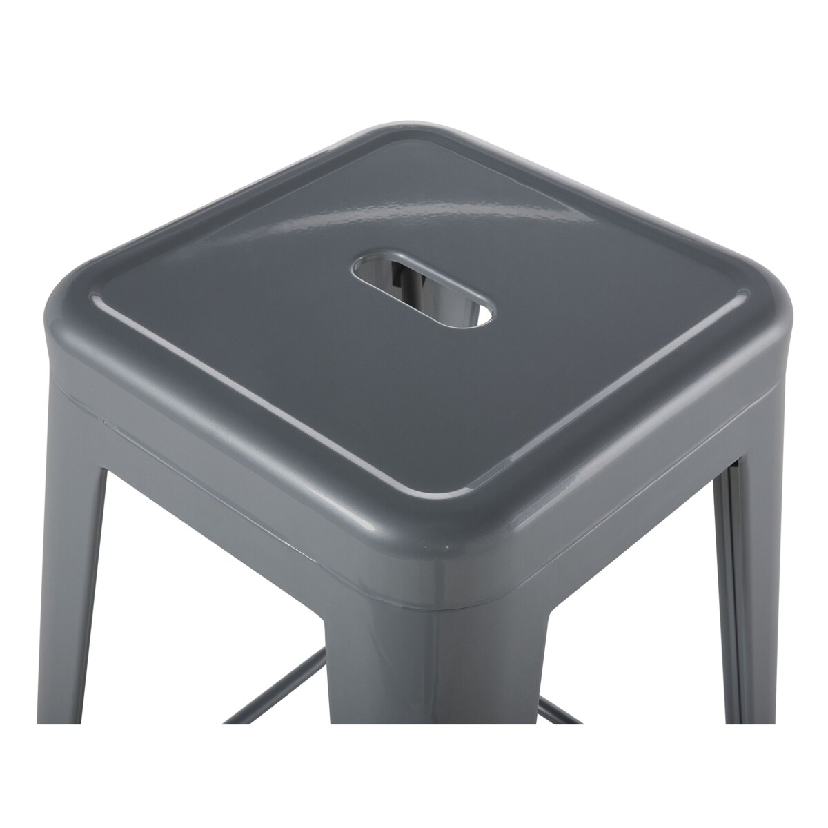 Zestaw 2 stołków barowych metalowych 60 cm szary CABRILLO