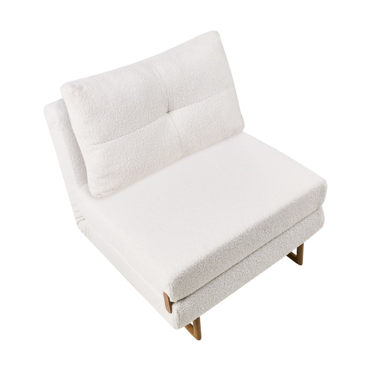 Sofa rozkładana jednoosobowa JERSLEV Boucle Złamana biel