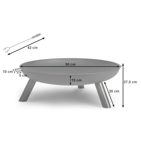 Palenisko ogrodowe z uchwytami na ognisko grill 80cm Berdsen BD-882