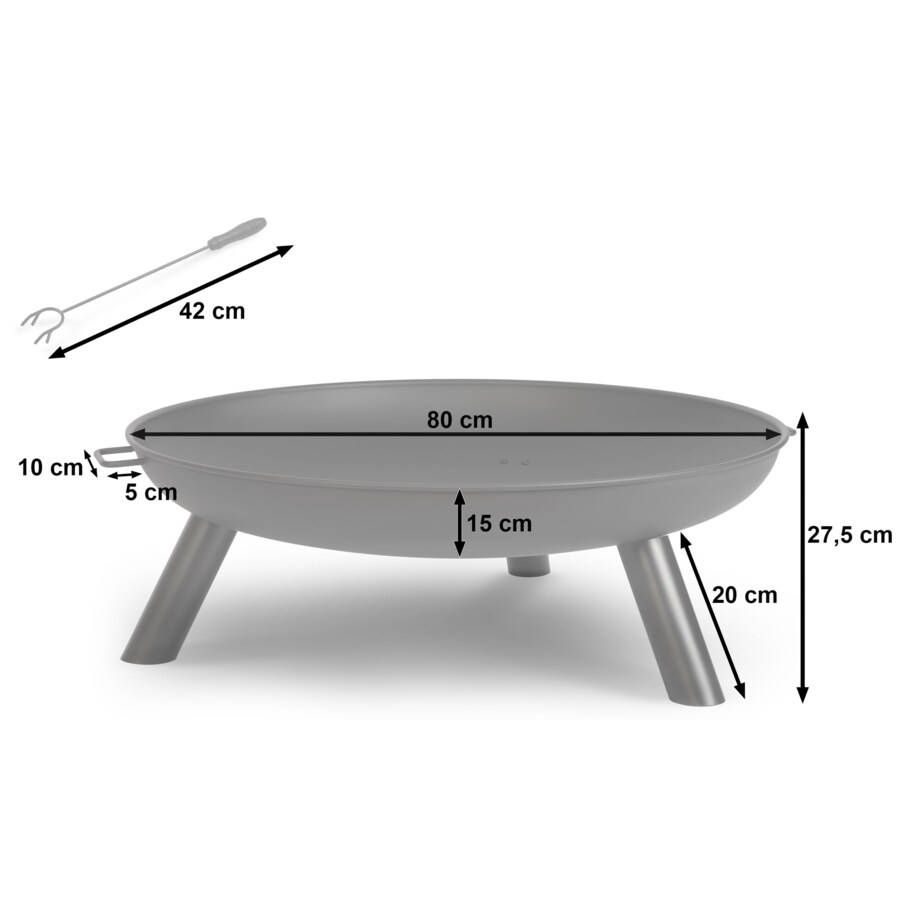 Palenisko ogrodowe z uchwytami na ognisko grill 80cm Berdsen BD-882