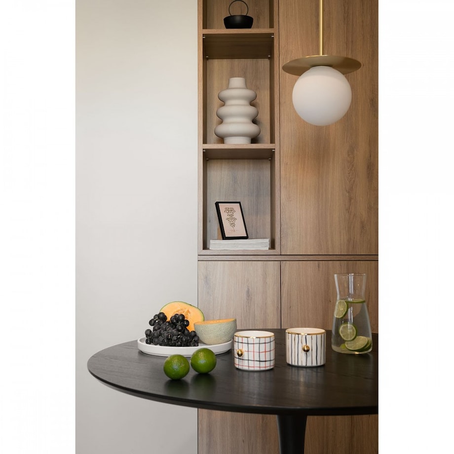 BORRA B biała sufitowa lampa wisząca z mosiądzem