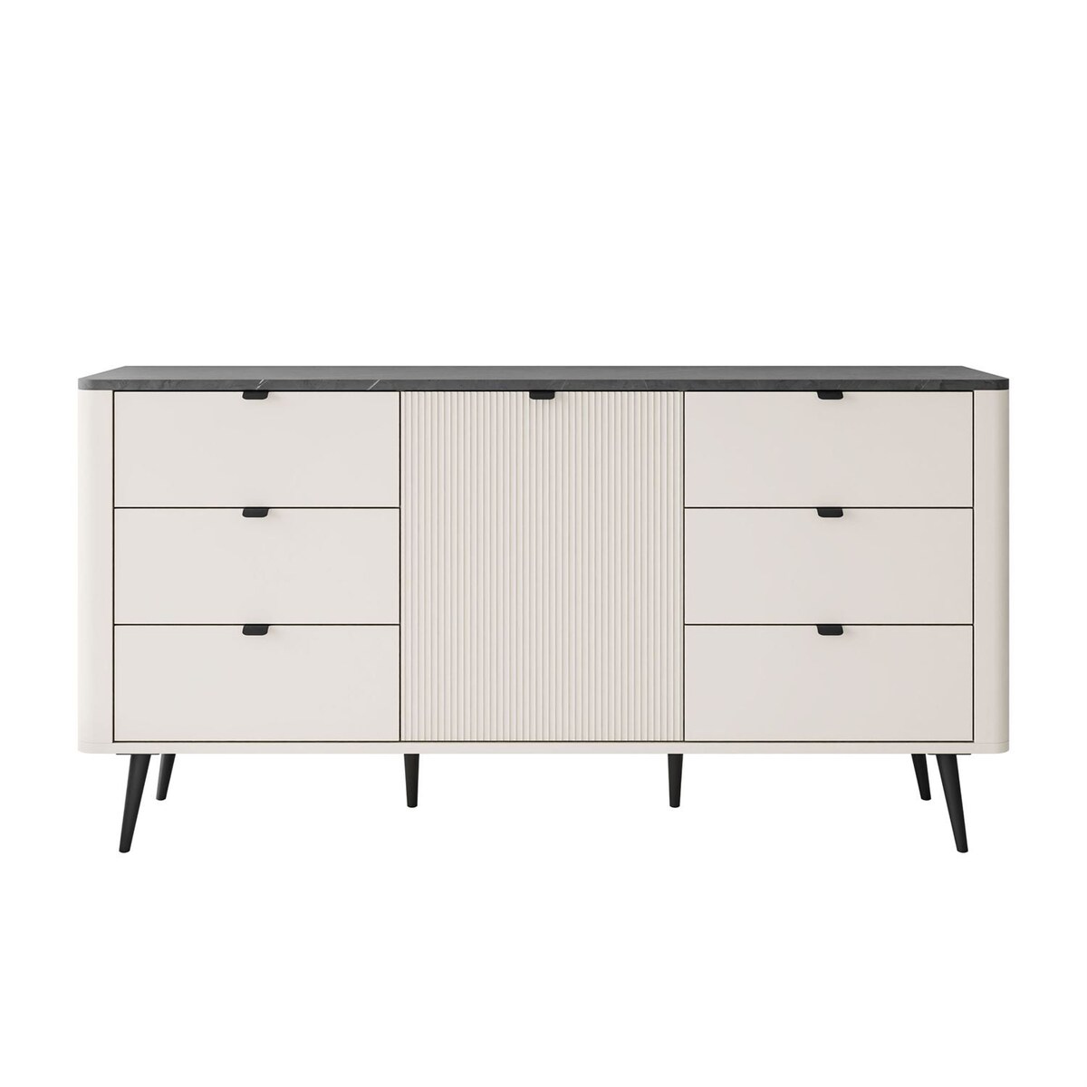 Komoda do przedpokoju AUTUMN 1D6S z sześcioma szufladami, kaszmir / szary kamień