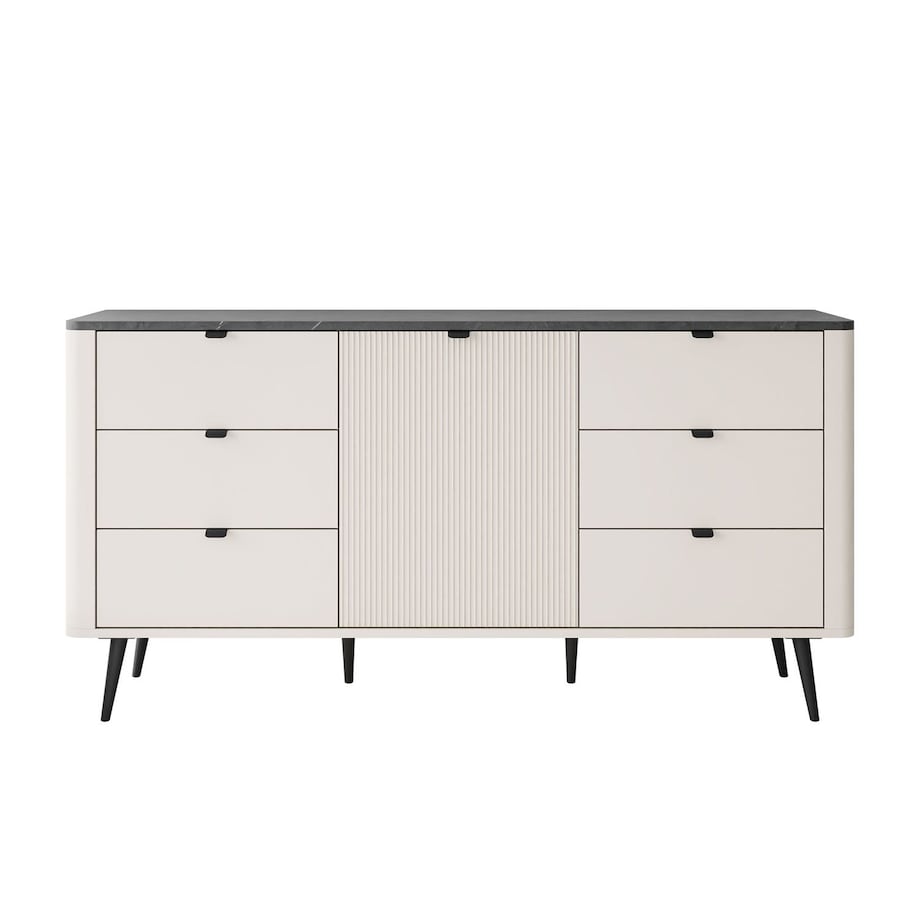 Komoda do przedpokoju AUTUMN 1D6S z sześcioma szufladami, kaszmir / szary kamień