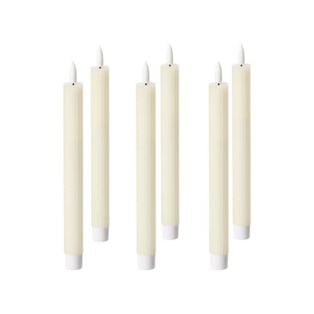 Zestaw 6 świec LED SAPHIR 24 cm Złamana biel