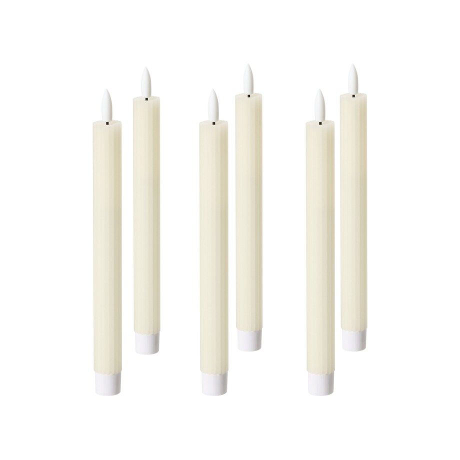Zestaw 6 świec LED SAPHIR 24 cm Złamana biel