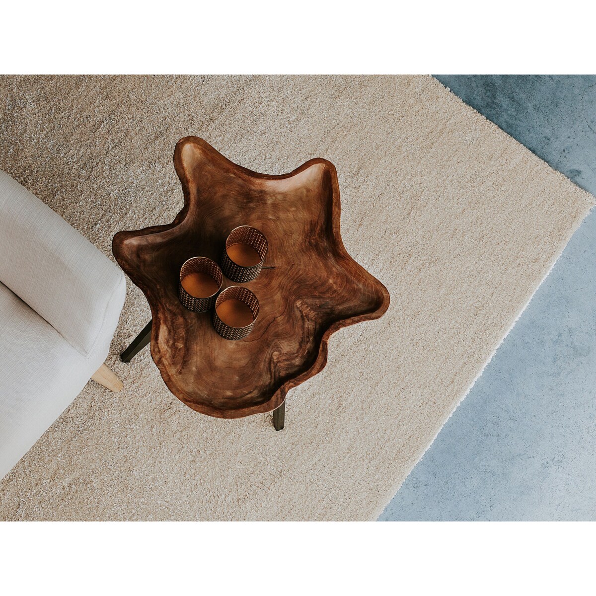 Dywan shaggy 160 x 230 cm beżowy DEMRE