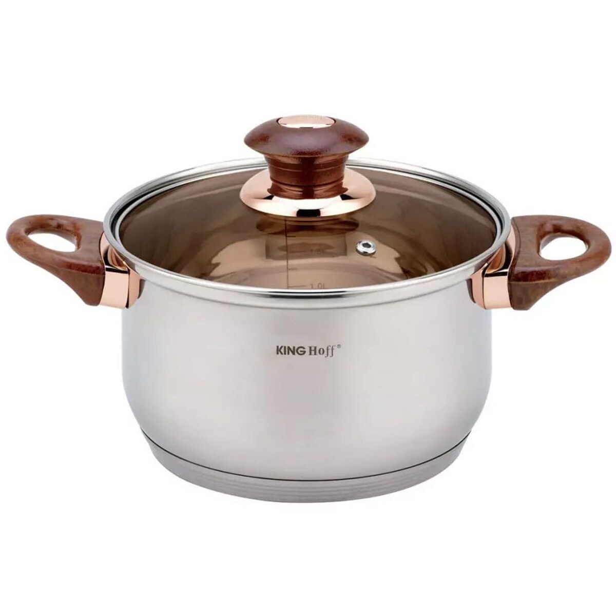 Zestaw garnków stalowych 12 ele. garnki indukcja komplet Jumbo Rosegold KINGHOFF