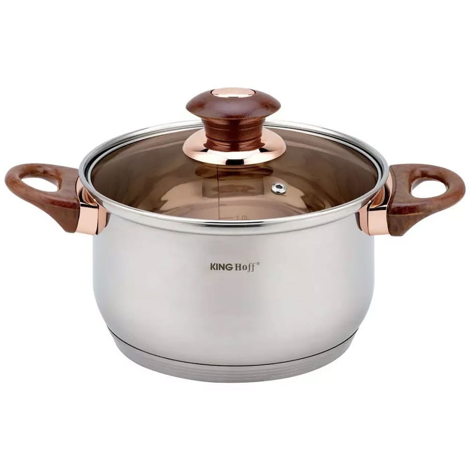 Zestaw garnków stalowych 12 ele. garnki indukcja komplet Jumbo Rosegold KINGHOFF