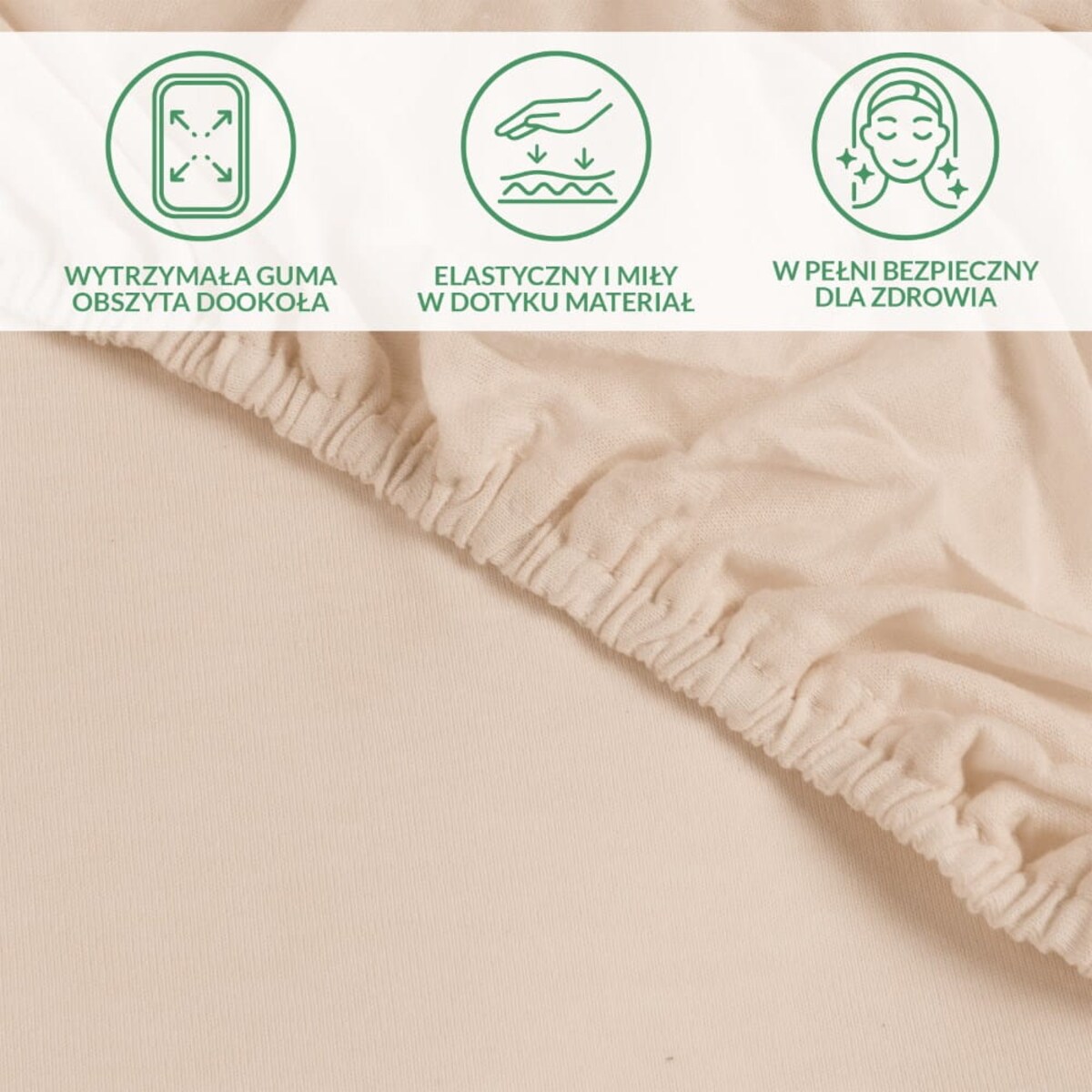 Prześcieradło ochronne wodoodporne z gumką 2w1, rozmiar 80x200 SG kolor beż