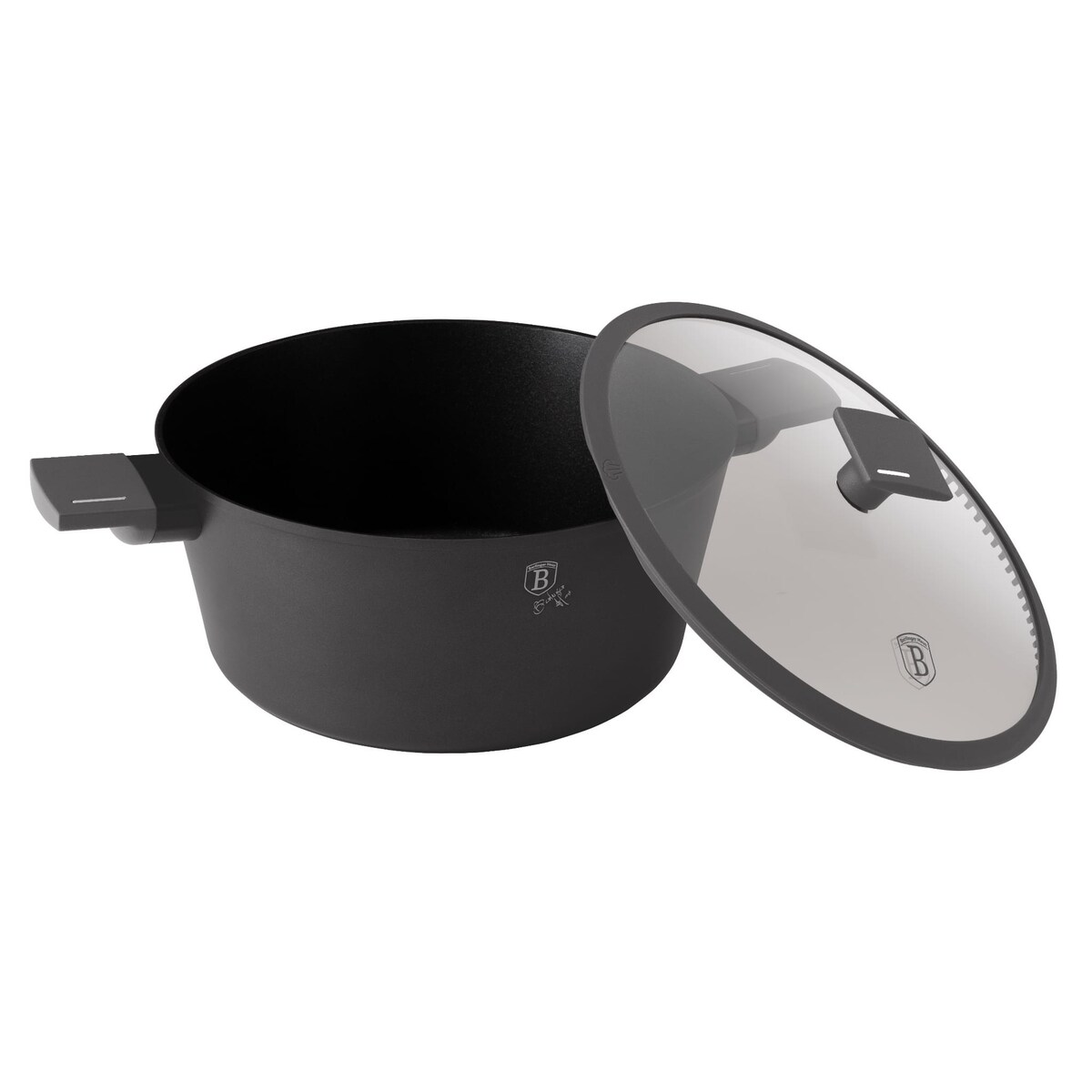 Garnek tytanowy z pokrywką 28cm 6.1L BERLINGER HAUS Antracit