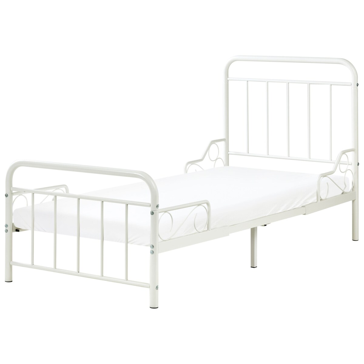 Rozsuwane łóżko dziecięce Metal ANAIS 90 x 200 cm Złamana biel