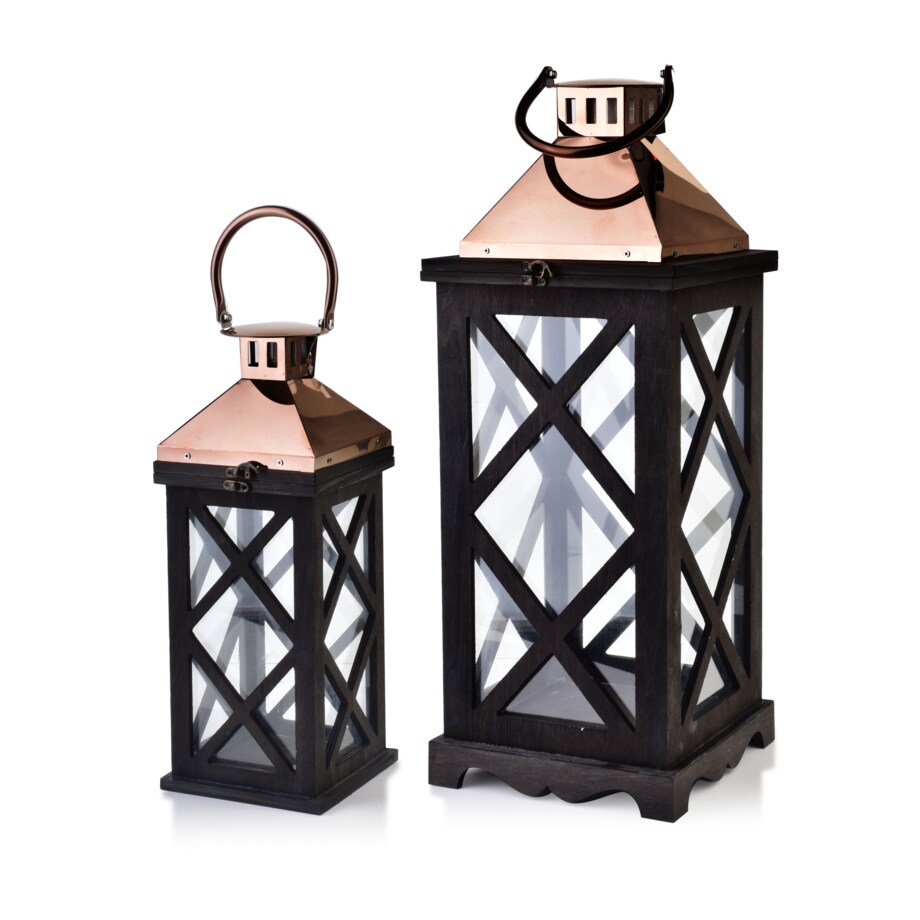 LEVI GOLD Komplet 2 latarni XL:22x22x58/L:14,5x14,5x38cm