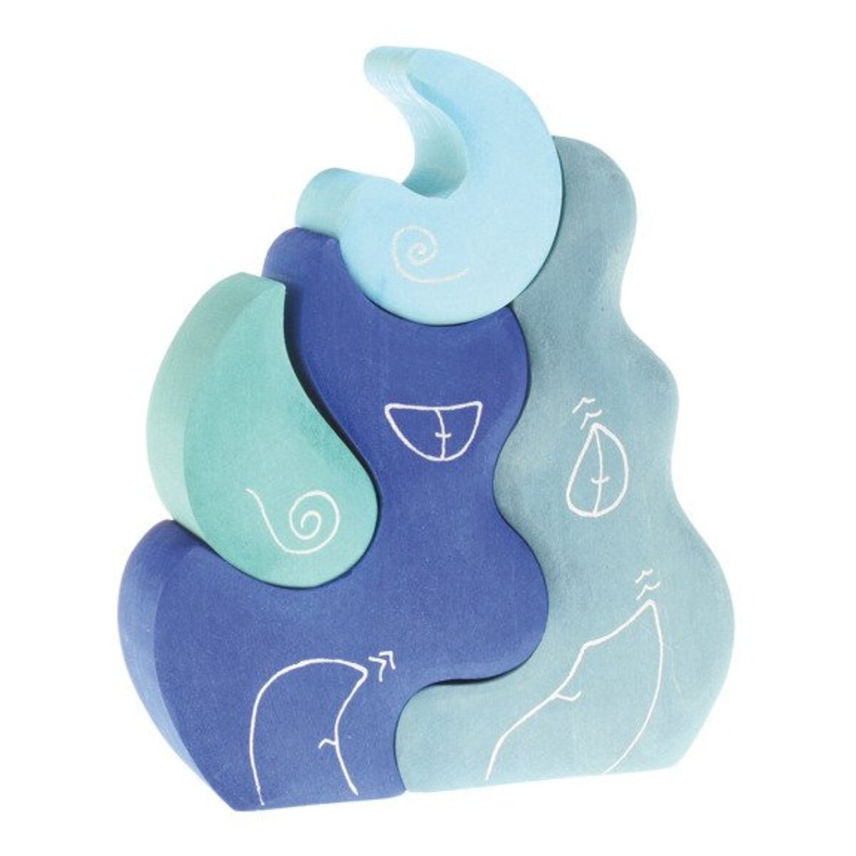 Kształty podniebne - drewniane klocki Grimm's niebieskie 1+